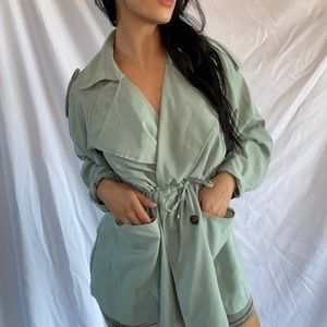 Mint top/ light jacket